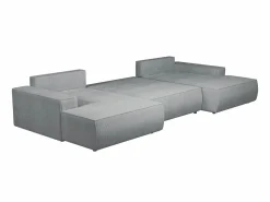 Vente-unique Gran sofá cama rinconera panorámico de pana AMELIA