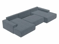 Sale Gran sofá cama rinconera panorámico en tela texturizada AMELIA Sofá Xxl