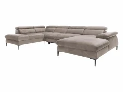 Best Vente-unique Gran sofá cama rinconera panorámico de terciopelo marrón SEPINA de Pascal Morabito Topo