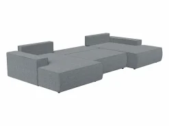 Online Vente-unique Gran sofá cama rinconera panorámico en tela texturizada AMELIA Gris