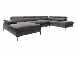 Vente-unique Gran sofá cama rinconera panorámico terciopelo SEPINA Pascal Morabito