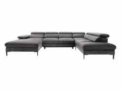 Vente-unique Gran sofá cama rinconera panorámico terciopelo SEPINA Pascal Morabito