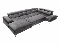 Vente-unique Gran sofá cama rinconera panorámico terciopelo SEPINA Pascal Morabito