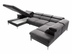 Vente-unique Gran sofá cama rinconera panorámico terciopelo SEPINA Pascal Morabito