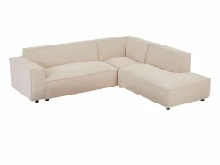 Online Vente-unique Gran sofá rinconera derecha y otomano de pana en BORORE Beige