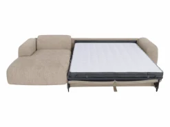 Outlet Vente-unique Gran sofá rinconera izquierda convertible express en pana fina de pana fina POGNI Beige