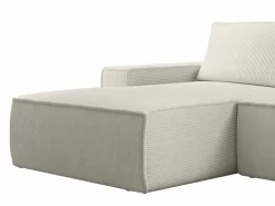 Hot Vente-unique Gran sofá rinconera izquierda de pana AMELIA Beige