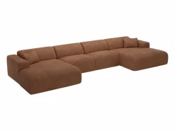 Discount Maison Céphy Gran sofá rinconera panorámico de pana POGNI de Terracota
