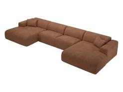 Discount Maison Céphy Gran sofá rinconera panorámico de pana POGNI de Terracota
