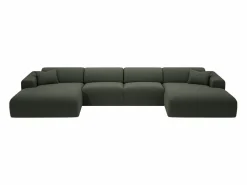 Outlet Gran sofá rinconera panorámico de tela POGNI de Sofás Y Sillones|Sofá Vintage