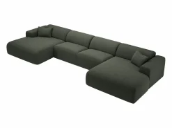 Outlet Gran sofá rinconera panorámico de tela POGNI de Sofás Y Sillones|Sofá Vintage