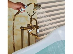 Grifo bañera de pie retro FLORINA envejecido Grifo