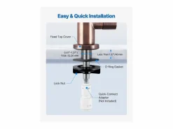Grifo de Agua Potable SucceBuy sin Plomo en Acero Inoxidable, Grifo de Ósmosis Inversa con Válvula en Latón Macizo, Anticorrosivo y Duradero, para Cocina