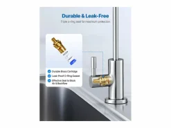 Grifo de Agua Potable SucceBuy sin Plomo en Acero Inoxidable, Grifo de Ósmosis Inversa con Válvula en Latón Macizo, Filtrado de Arco Alto, para Fregadero Cocina