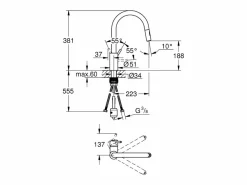 GROHE Grifo de cocina con chorro Concetto Chrome