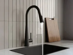 New Grifo de cocina con ducha extraíble de acero inoxidable - mate - RONA Grifo De Cocina