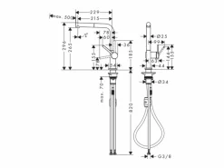 HANSGROHE Grifo de cocina con ducha Talis M54 270 cromo Gris claro