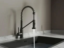 Outlet Grifo de cocina con ducha extraíble de acero inoxidable - mate - ROFLEX Grifo De Cocina