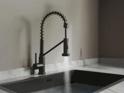 Outlet Grifo de cocina con ducha extraíble de acero inoxidable - mate - ROFLEX Grifo De Cocina