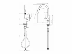 Best HANSGROHE Grifo de cocina con Focus M41 240 chorro cromado de 2 chorros Gris claro