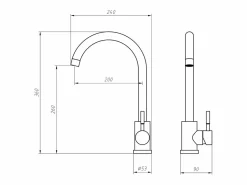 Vente-unique Grifo de cocina de acero inoxidable - - ROMILY