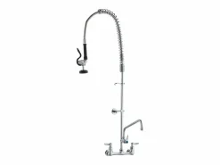 New Grifo de Cocina, SucceBuy Grifo de Fregadero de Cocina de Montaje en Pared con Rociador de Prelavado, 120 cm de Altura Plateado