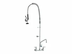 New Grifo de Cocina, SucceBuy Grifo de Fregadero de Cocina de Montaje en Pared con Rociador de Prelavado, 120 cm de Altura Plateado