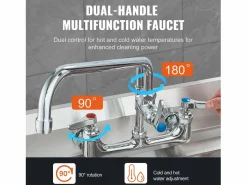 Online Grifo de Cocina SucceBuy para Fregadero de Montaje en Pared - Con Rociador de Prelavado, 53.3 cm Grifo De Cocina