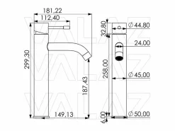 Clearance Valaz Grifo lavabo alto monomando PRAGA mate Negro