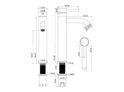 Valaz Grifo lavabo alto SLIGO cepillado Dorado