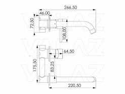 Outlet Valaz Grifo lavabo empotrado monomando PRAGA cepillado Dorado