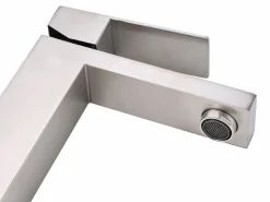 Discount Grifo mezclador de acero inoxidable, acero inoxidable cepillado, Largo: 5 cm x Altura: 17,3 cm x Pr. : 15,2 cm, CANILAS Grifo