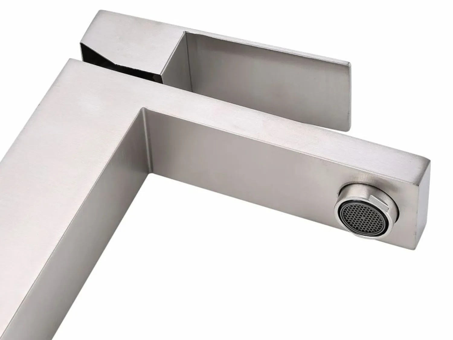 Discount Grifo mezclador de acero inoxidable, acero inoxidable cepillado, Largo: 5 cm x Altura: 17,3 cm x Pr. : 15,2 cm, CANILAS Grifo