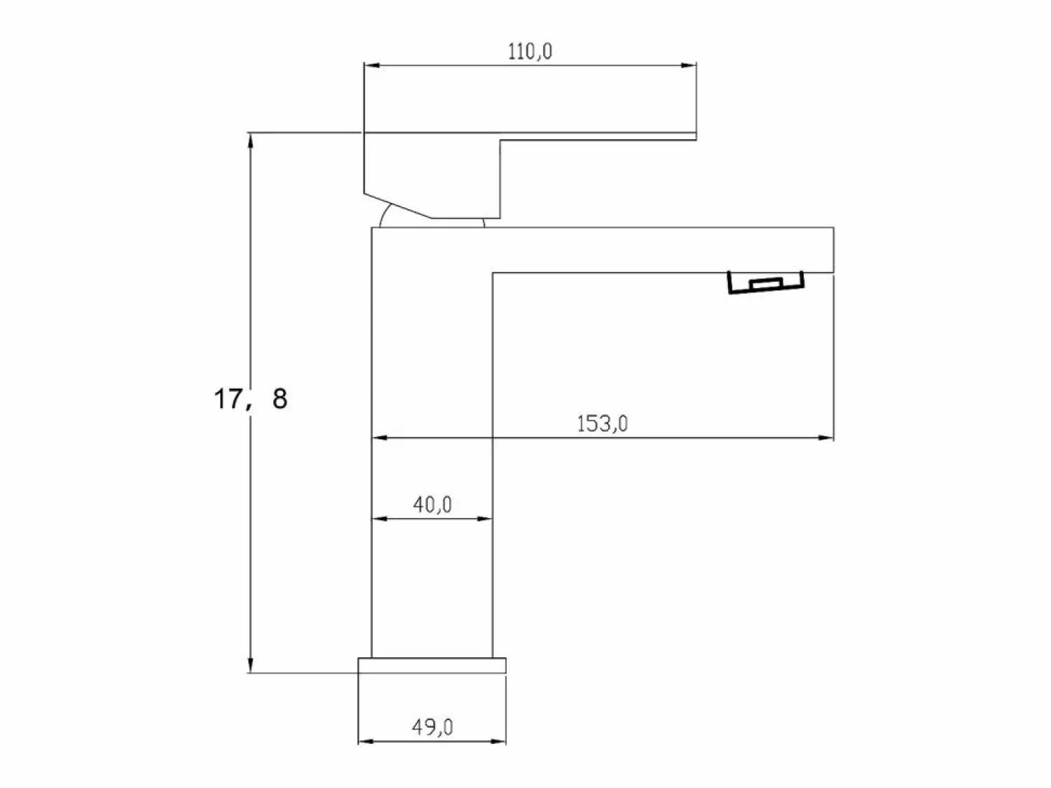 Discount Grifo mezclador de acero inoxidable, acero inoxidable cepillado, Largo: 5 cm x Altura: 17,3 cm x Pr. : 15,2 cm, CANILAS Grifo
