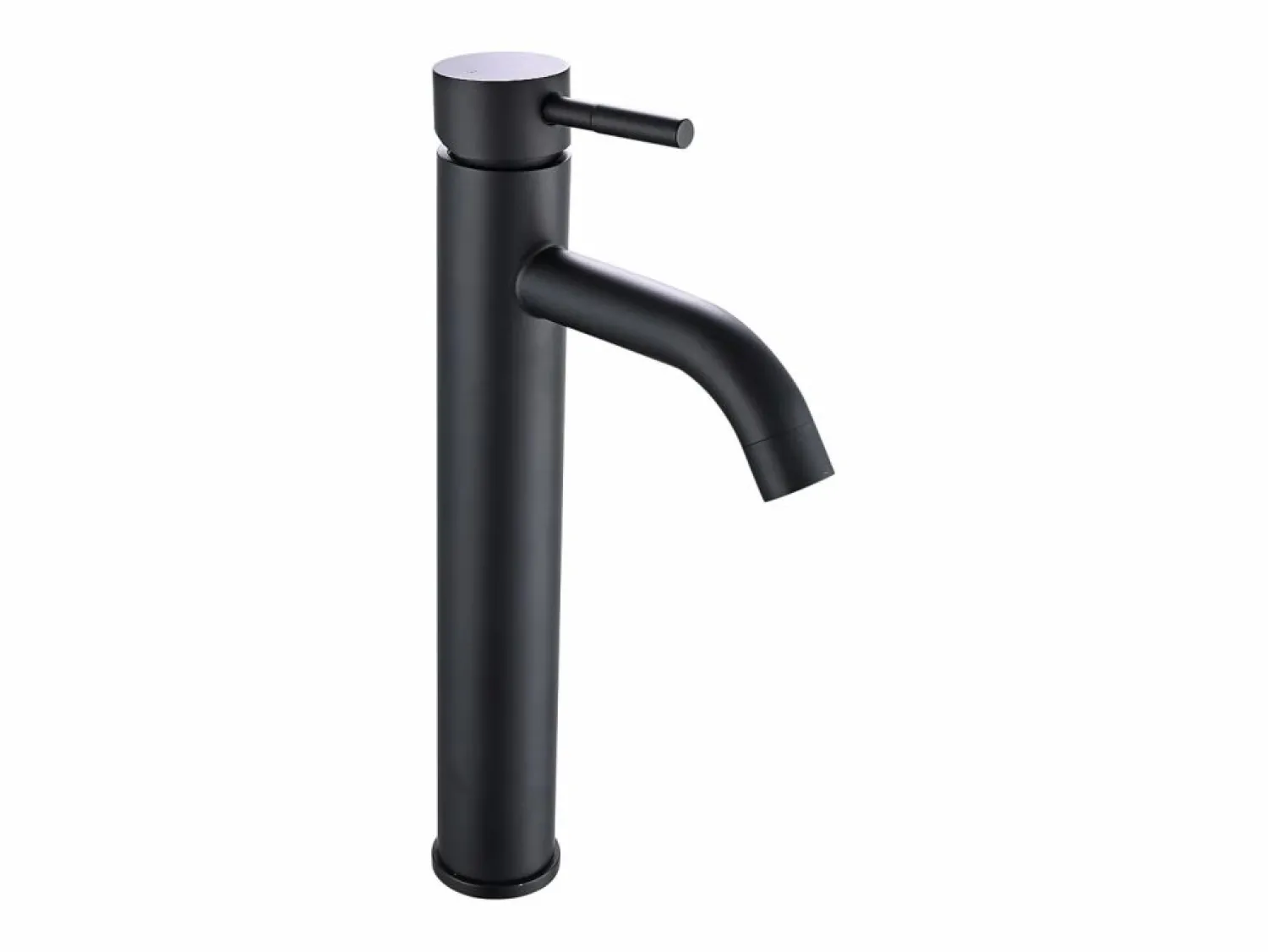 New Shower & Design Grifo mezclador mecánico redondo de acero inoxidable cepillado, mate, Alt. 29,6, SALAVAN Negro