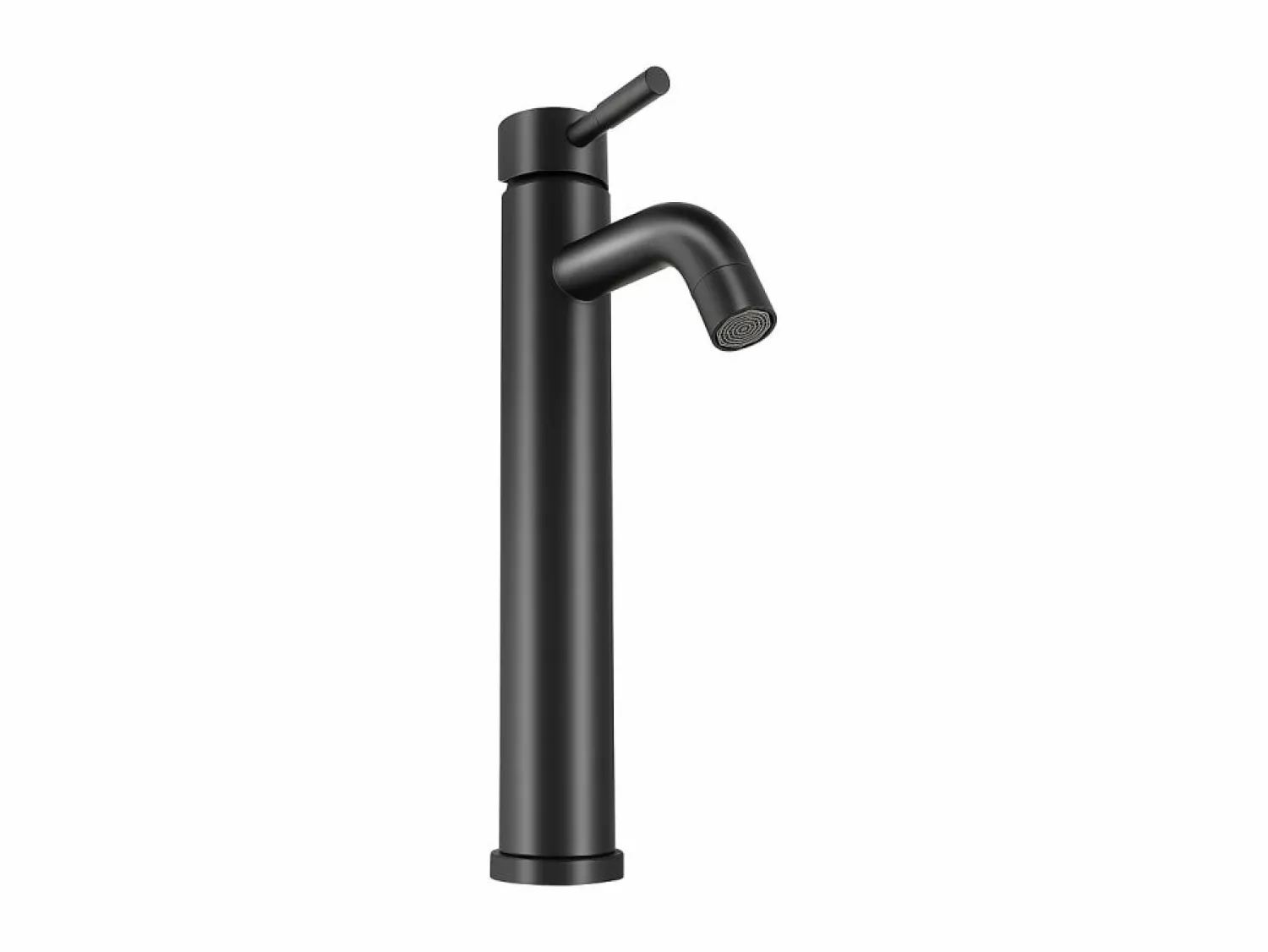 New Shower & Design Grifo mezclador mecánico redondo de acero inoxidable cepillado, mate, Alt. 29,6, SALAVAN Negro