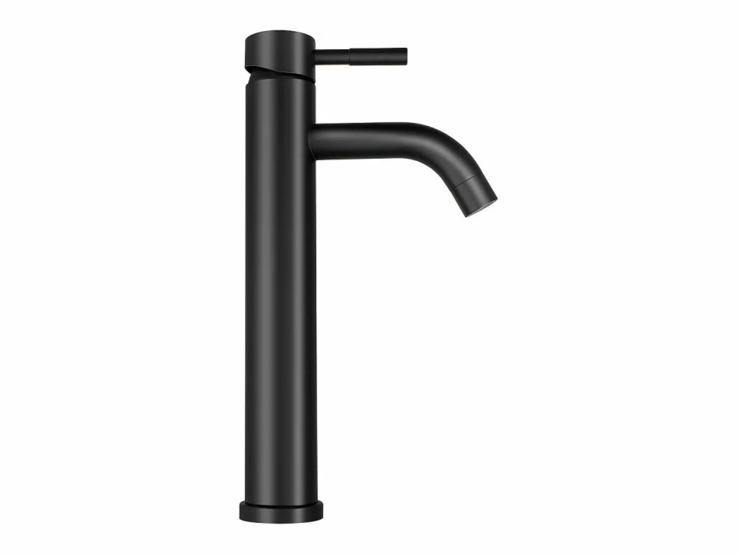 New Shower & Design Grifo mezclador mecánico redondo de acero inoxidable cepillado, mate, Alt. 29,6, SALAVAN Negro