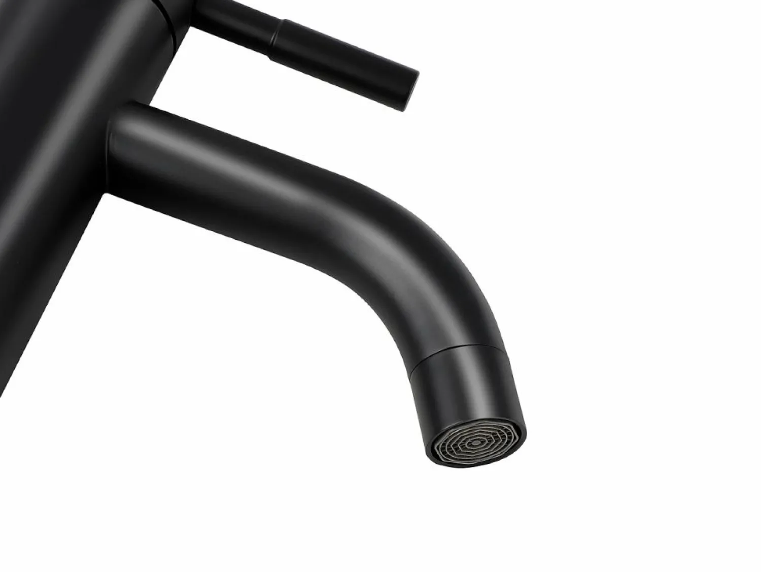 New Shower & Design Grifo mezclador mecánico redondo de acero inoxidable cepillado, mate, Alt. 29,6, SALAVAN Negro