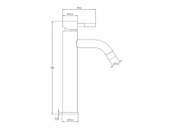 New Shower & Design Grifo mezclador mecánico redondo de acero inoxidable cepillado, mate, Alt. 29,6, SALAVAN Negro