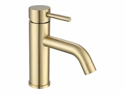 Shower & Design Grifo mezclador mecánico redondo de acero inoxidable cepillado - - Alt. 17,3 cm - SALAVAN
