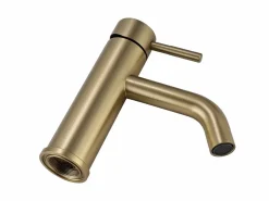 Shower & Design Grifo mezclador mecánico redondo de acero inoxidable cepillado - - Alt. 17,3 cm - SALAVAN