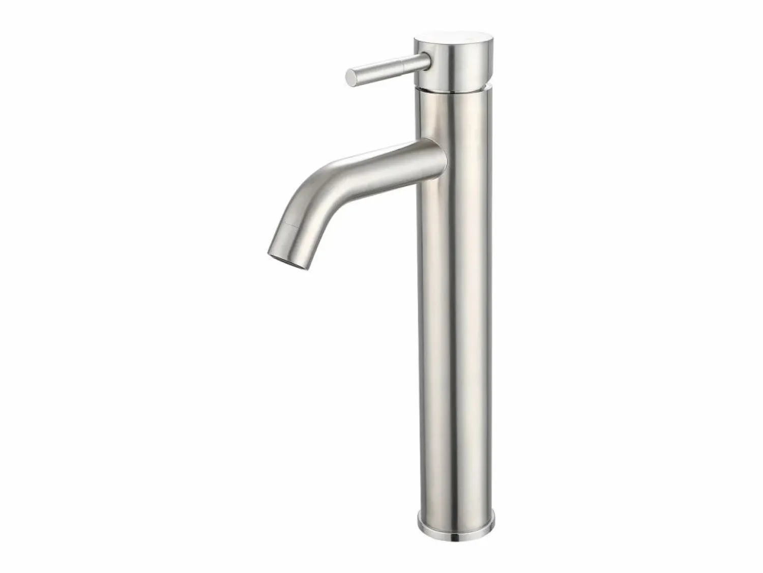 Grifo mezclador redondeado de acero inoxidable, acabado en níquel cepillado, Ancho 5.1 x Alt. 29,6 x Prof. 16.3 cm, SALAVAN Grifo