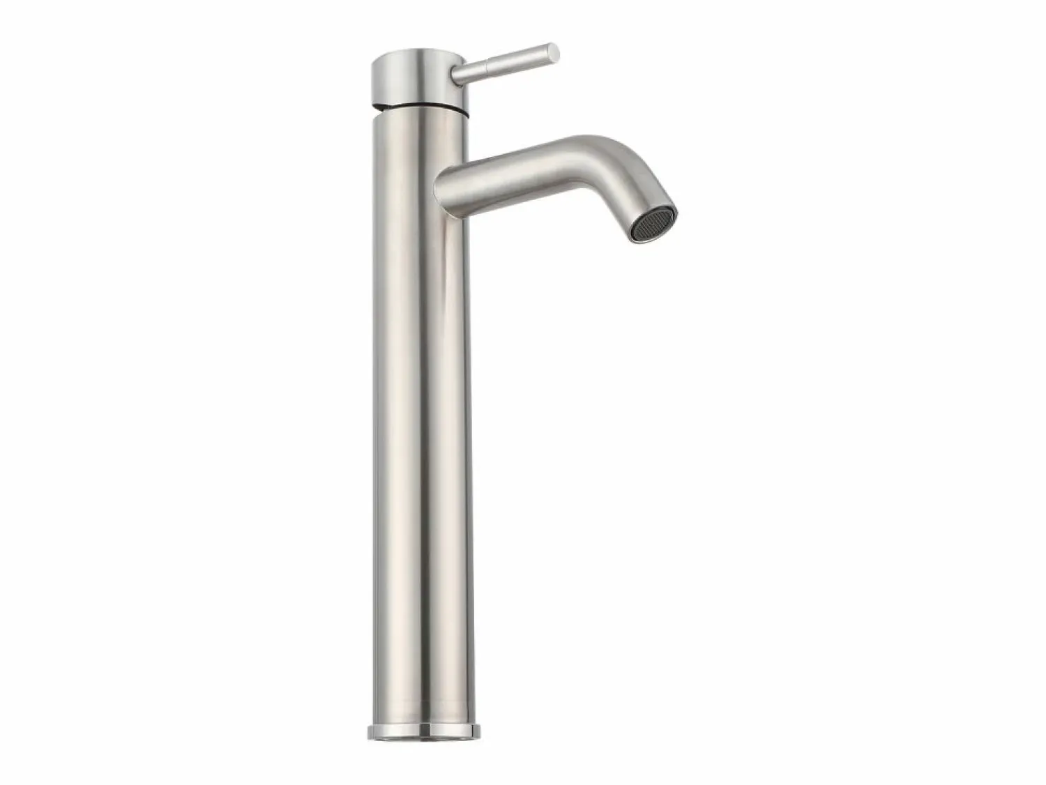 Grifo mezclador redondeado de acero inoxidable, acabado en níquel cepillado, Ancho 5.1 x Alt. 29,6 x Prof. 16.3 cm, SALAVAN Grifo