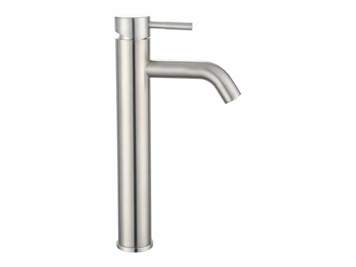 Grifo mezclador redondeado de acero inoxidable, acabado en níquel cepillado, Ancho 5.1 x Alt. 29,6 x Prof. 16.3 cm, SALAVAN Grifo