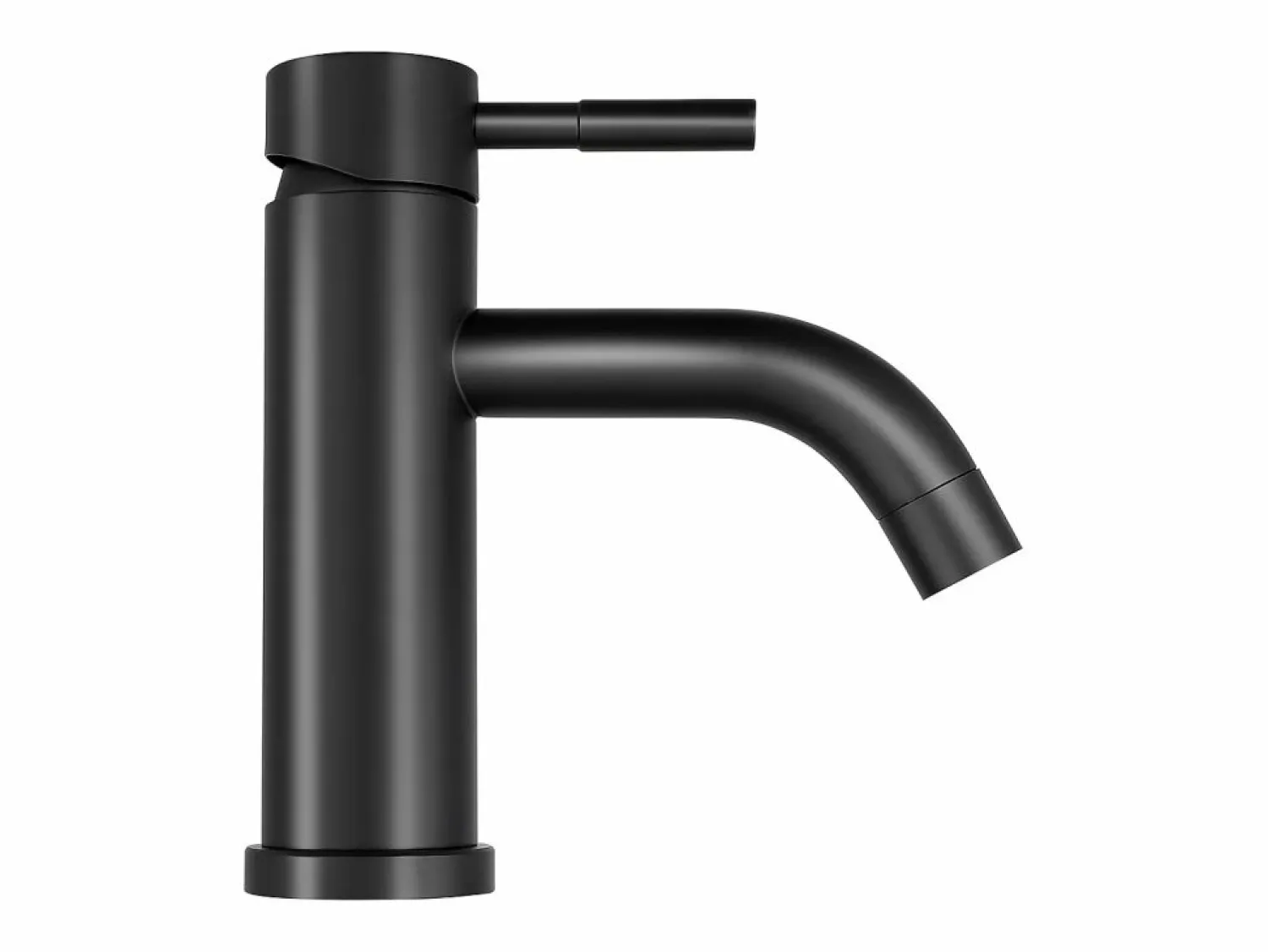 Shower & Design Grifo mezclador redondo de acero inoxidable cepillado, mate, An. 5,1 x Alt. 17 x Pr 16,3 cm, SALAVAN