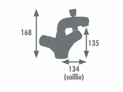 Rousseau Grifo mezclador termostático para bañera y ducha Volga 2 , monomando, latón cromado, seguridad 38°C, caño móvil 28 L/min