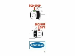 Rousseau Grifo mezclador termostático para bañera y ducha Volga 2 , monomando, latón cromado, seguridad 38°C, caño móvil 28 L/min