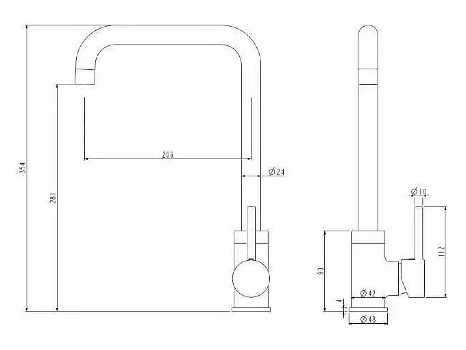 Clearance Grifo Monomando Cocina Kiloo Oro Rosa PVD, Cartucho Cerámico Ø35 mm, Caño Móvil, Ahorro de Agua Grifo De Cocina