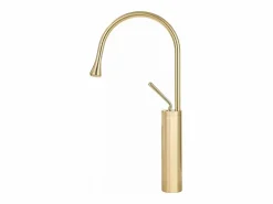 Outlet Grifo monomando lavabo alto giratorio CALGARY 48 oro cepillado Grifo