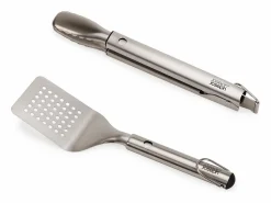 Joseph Joseph GrillOut™ , juego de 2 piezas para BBQ, espátula y pinzas con cabezales retráctiles, acero inoxidable, fácil de limpiar y almacenar.
